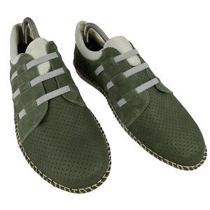 On Foot Your Way Mens Olive Green Leather No Tie Sneakers NEW Size 11 EU Sz 44